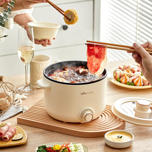 【小程序】小熊电热锅 DRG-E25H1 米黄色 2.5L 不粘锅身+五金蒸笼 商品图9
