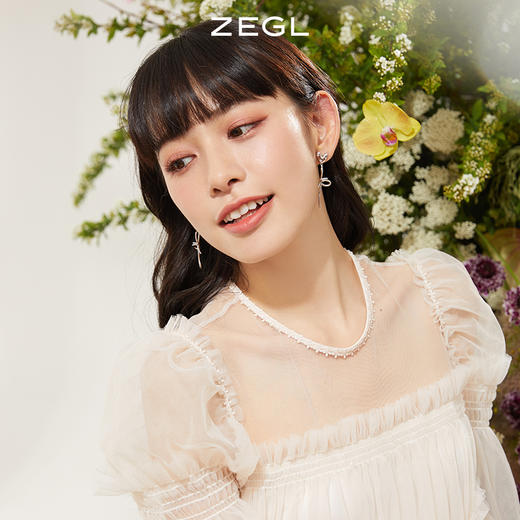 ZEGL爱心蝴蝶结耳环女2022年新款夸张耳钉小众设计感925银针耳饰 商品图1