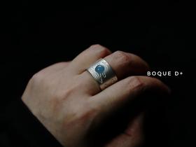 Boque d+ 925银海蓝宝水面波纹原创定制戒指