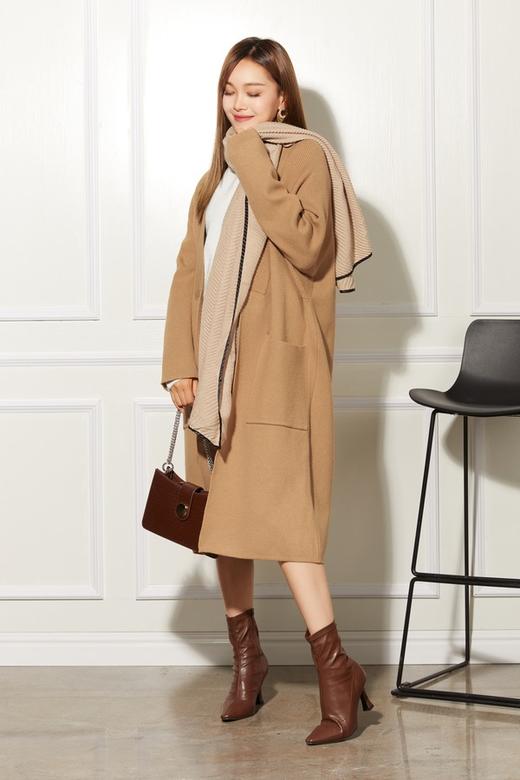 LNNNS 简约大气驼色针织开衫外套 10625 商品图3