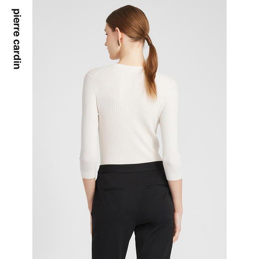 皮尔卡丹女装针织衫春秋羊毛圆领通勤百搭套头针织衫P2399K2308W0
 商品图2