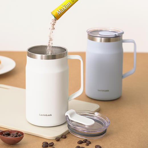 乐扣乐扣马克杯保冷保温杯304不锈钢咖啡杯带盖办公室水杯女 商品图6