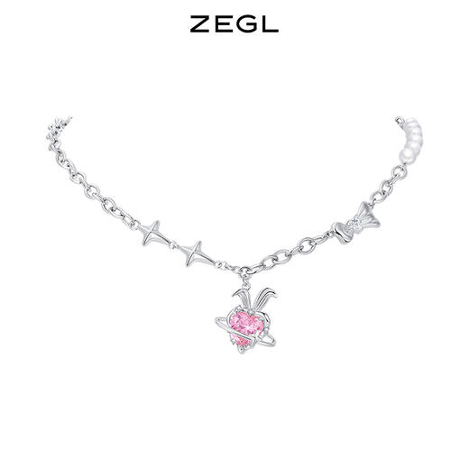 ZEGL设计师小甜兔系列爱心兔子项链女生轻奢小众锁骨毛衣链配饰品 商品图0