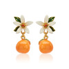 橙子花果耳饰 耳钉 耳夹可选 商品缩略图0