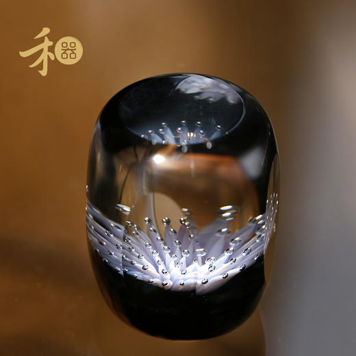 禾器花语玉华盖置耐热玻璃高端盖子配件茶具高档手工摆件盖托 商品图3