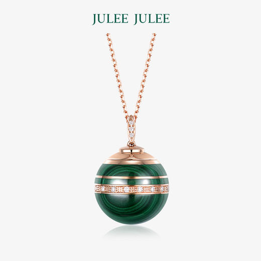 【森灵】JULEE JULEE茱俪珠宝 18k金孔雀石祖母绿钻石吊坠/手链/耳饰套装 商品图1