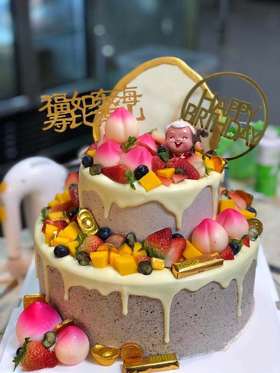 寿桃寿星婆蛋糕