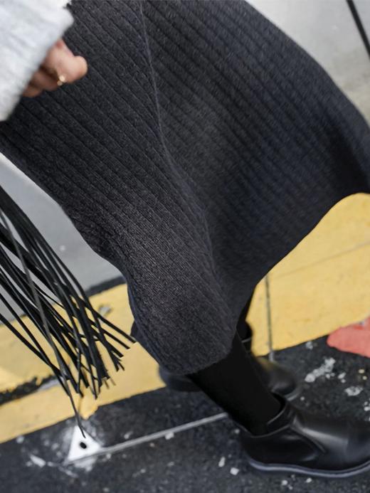 2023秋冬装一片式高腰开叉针织裙半身裙中长款一步裙包臀裙子ah02 商品图1