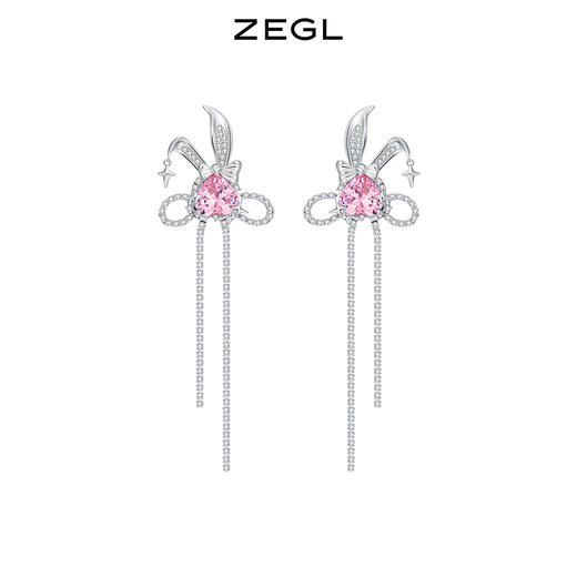 ZEGL设计师小甜兔系列流苏兔子耳环女小众设计感高级耳钉银针耳饰 商品图0