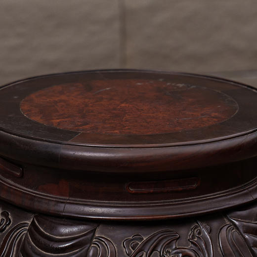 清 红木镶瘿木象鼻五足高花几 商品图1