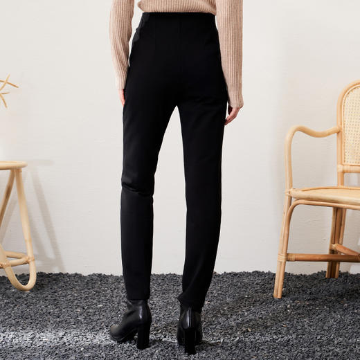 EITIE爱特爱高腰小脚保暖羽绒休闲裤显瘦黑色百搭通勤冬新款D2205007 商品图4