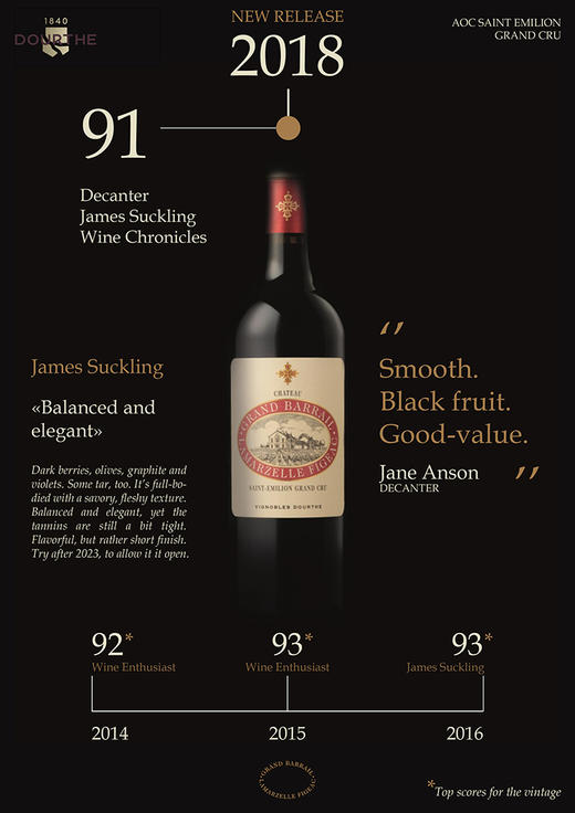 Chateau Grand Barrail Lamarzelle Figeac  拉玛泽飞卓酒庄干红葡萄酒 2015年 商品图2