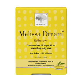 [丹麦]纽诺迪克柠檬香薄荷甘菊营养片120粒 New Nordic Melissa Dream 120tabs  植物助眠精华120粒非褪黑素MelissaDream