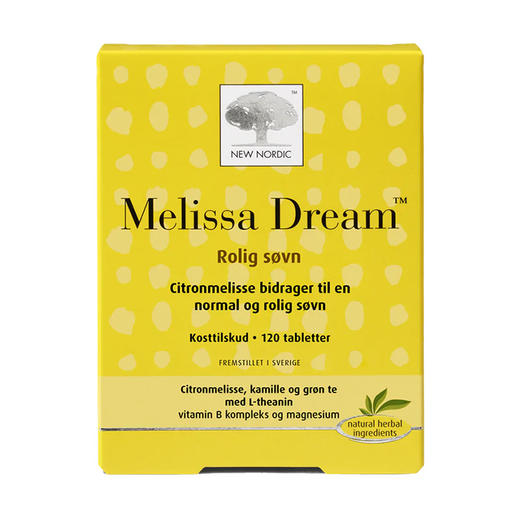 [丹麦]纽诺迪克柠檬香薄荷甘菊营养片120粒 New Nordic Melissa Dream 120tabs  植物助眠精华120粒非褪黑素MelissaDream 商品图0