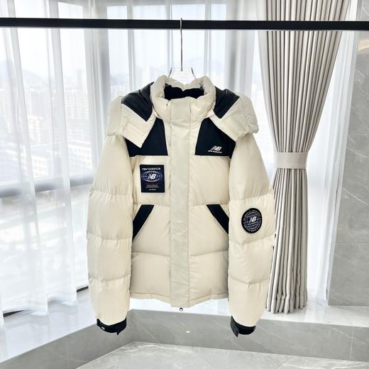 代购级版本！！新百伦新款保暖情侣连帽徽章羽绒服外套 商品图0