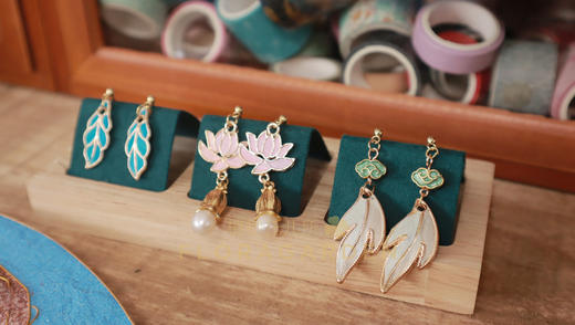 非遗点翠手工耳环 商品图1