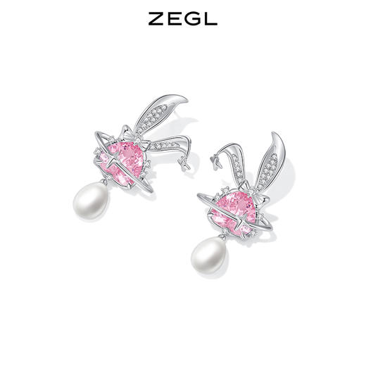 ZEGL设计师小甜兔系列兔子耳环女轻奢高级感人造珍珠耳钉银针耳饰 商品图1