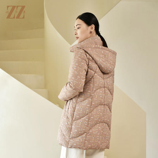 佐尔美2022冬季新款 双面穿连帽气质休闲舒服保暖羽绒服女E24YY06 商品图2
