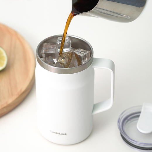 乐扣乐扣马克杯保冷保温杯304不锈钢咖啡杯带盖办公室水杯女 商品图5