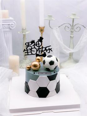 足球半翻糖蛋糕