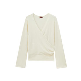 斜径羊绒套衫V领衫