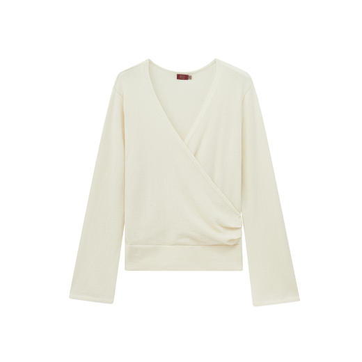 斜径羊绒套衫V领衫 商品图0