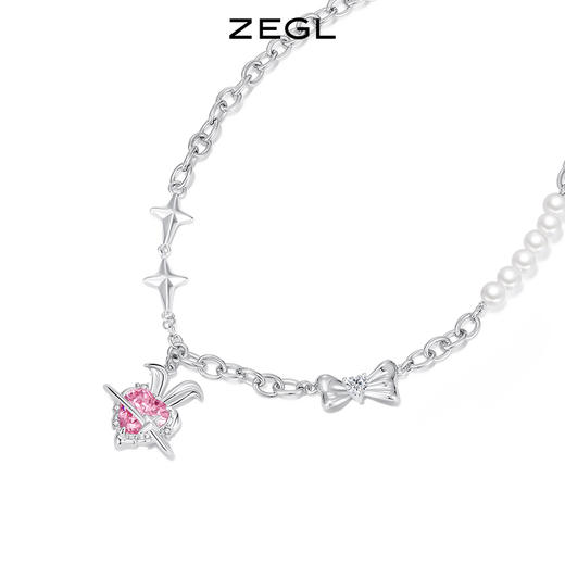 ZEGL设计师小甜兔系列爱心兔子项链女生轻奢小众锁骨毛衣链配饰品 商品图1