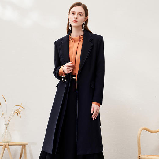 EITIE爱特爱冬季新款气质简约翻领显瘦大衣外套6814503 商品图3