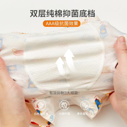 【A类纯棉儿童内裤4条装面包兔】适合宝宝贴身穿的A类平角内裤 不夹屁屁宝宝无痕平角内裤 男童纯棉短裤85-145cm可爱卡通印花图案 更受孩子们的喜爱 商品图10