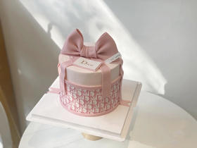 粉色dior翻糖蛋糕(默认1.5磅）加高款