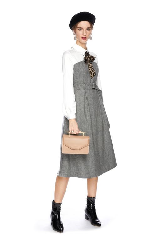 SUMMER & SAGE 拼接束腰连衣裙 4726 商品图1