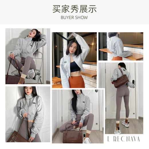 【84%棉感加绒卫衣面料】高腰高领宽松加绒运动卫衣外套 商品图4