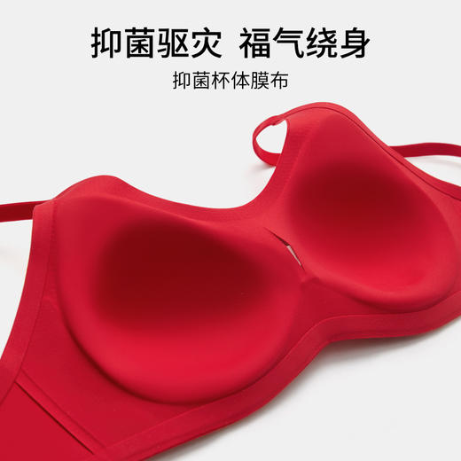 【新年限定】有棵树「3/4植物肉肉杯」无痕无钢圈内衣女收副乳结婚本命年红色文胸G-B6009 商品图2