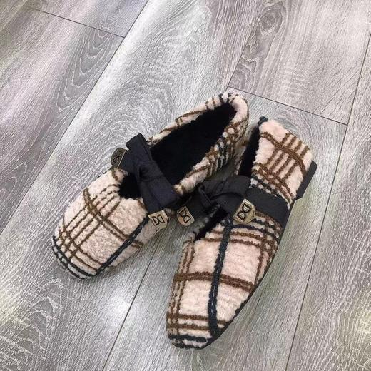 IUIU SECOND 小香风菱格车线毛毛鞋保暖乐福鞋女冬 U21CM36491 商品图1