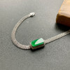 冰种阳绿翡翠素面无事牌手链18k白金钻石镶嵌 商品缩略图2