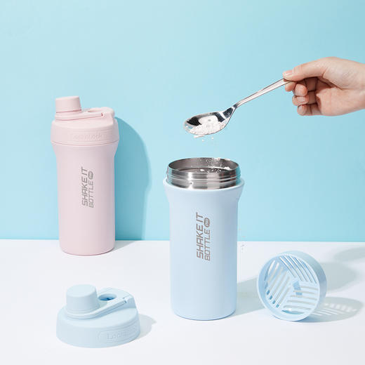 乐扣乐扣摇摇杯保冷杯纯色简约女生运动健身蛋白摇粉杯男户外 商品图4