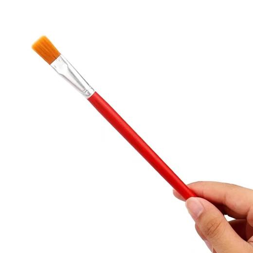 红杆尼龙油画笔水彩笔扁平头尼龙毛刷24681012号多种型号学生美术色彩笔刷 商品图2