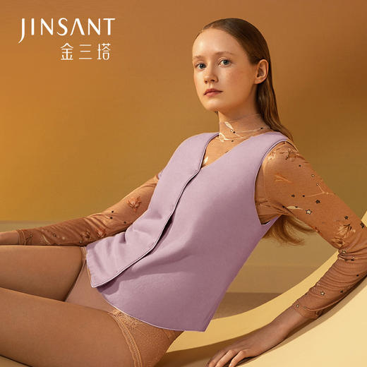 金三塔保暖真丝马甲桑蚕丝填充时尚保暖基础秋冬小马甲背心    3NSFAD730 商品图0