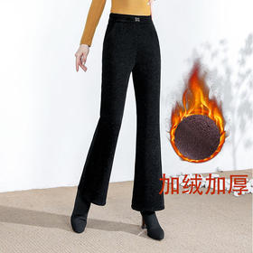 冬季新款高腰宽松修身加绒外穿妈妈裤子防寒遮肉厚款一件代发
