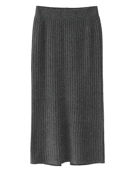 2023秋冬装一片式高腰开叉针织裙半身裙中长款一步裙包臀裙子ah02 商品图4