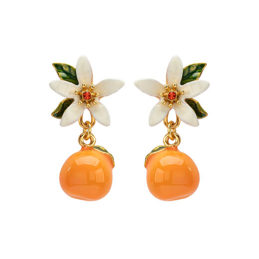 橙子花果耳饰 耳钉 耳夹可选 商品图4