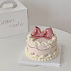 波点粉翻糖蝴蝶结蛋糕 商品缩略图0