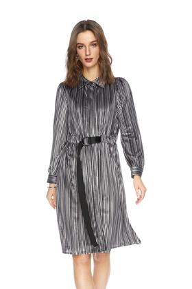 SUMMER & SAGE 金属感条纹连衣裙 4752