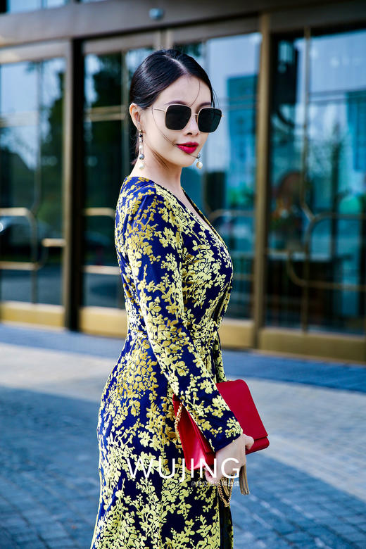 【雾境定制款】金枝玉叶烧花丝绒 优雅女人味修身连衣裙 2202213 商品图2