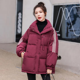 【WZNH】2022年新款冬季撞色羽绒服女小个子宽松鸭绒时尚休闲宽松保暖外套