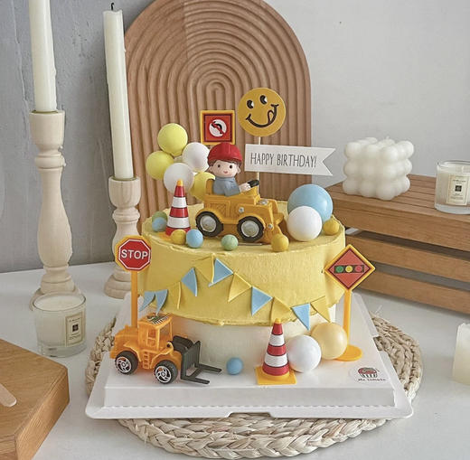 勾机车小男孩蛋糕 商品图0