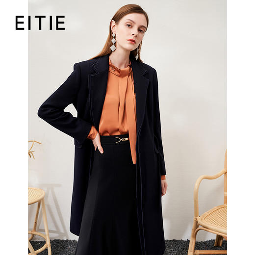 EITIE爱特爱冬季新款气质简约翻领显瘦大衣外套6814503 商品图0