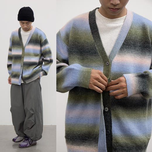 CryingCenter 湖水蓝绿渐变针织开衫 哭喊中心 商品图3