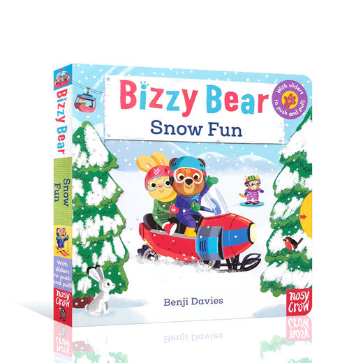 送音频英文原版Bizzy Bear: Snow Fun忙碌的小熊雪地乐趣小熊很忙 低幼儿童启蒙认知绘本纸板书撕不烂宝宝亲子互动共读抽拉机关书 商品图0