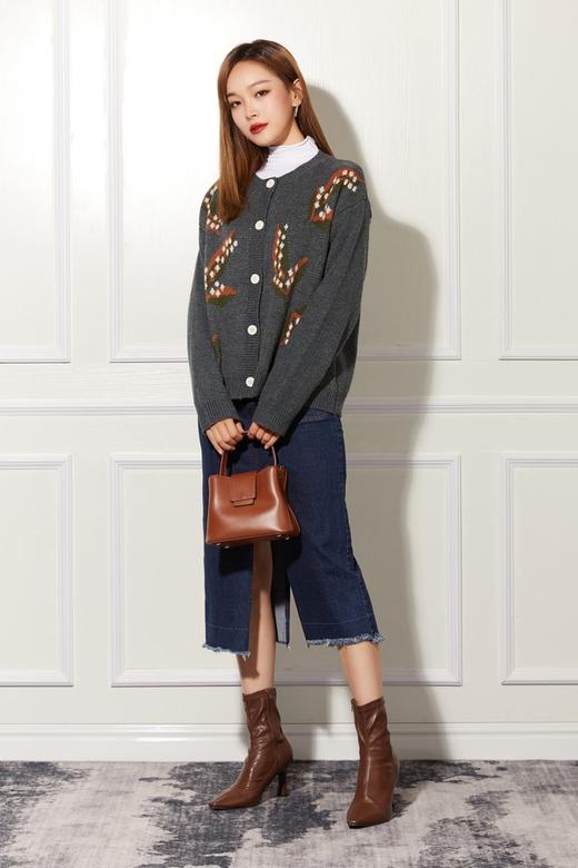 ANSUABEL 树叶图案针织上衣 10676 商品图3